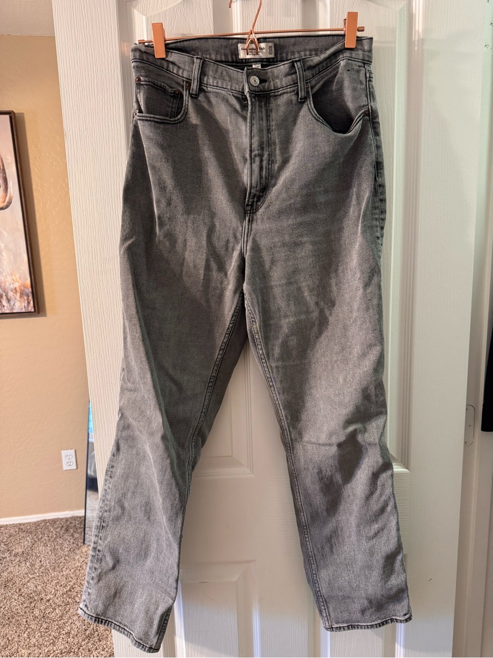 Abercrombie & Fitch Washed Gray High Rise Jeans
